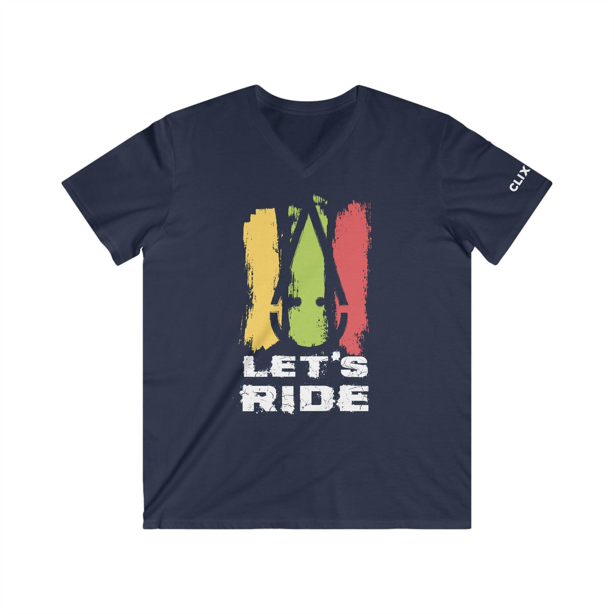 Camiseta con cuello en V entallada para hombre Let's Ride 