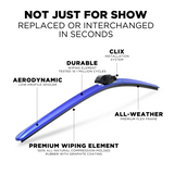 ClixWipers 28in and 20in Windshield Wiper Blade Set