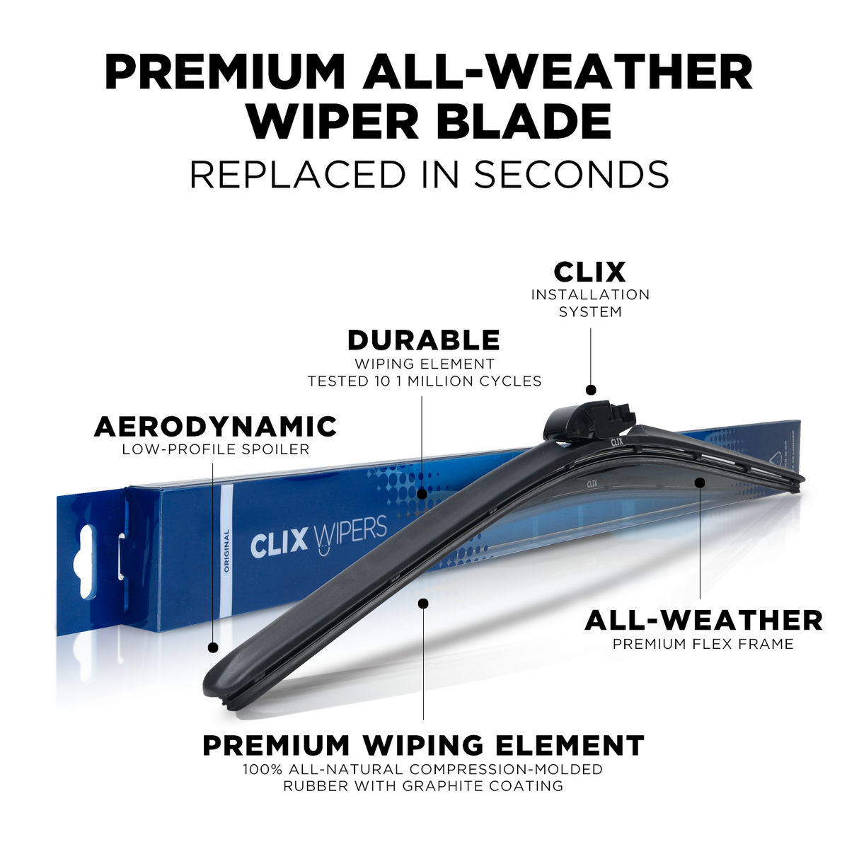 ClixWipers 14in and 14in Windshield Wiper Blade Set